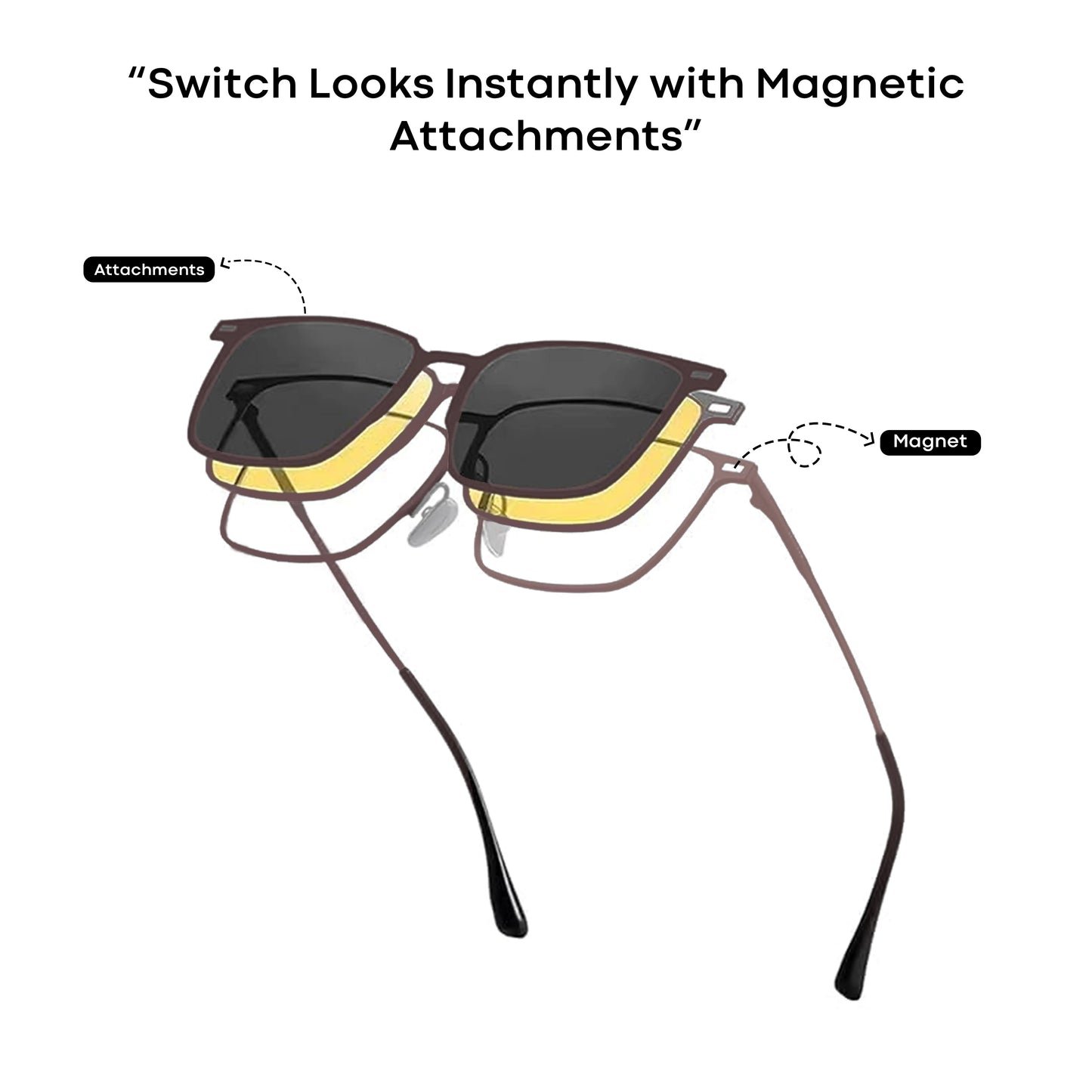 Taghills Klik – Magnetic Eyewear with Dual Polarized Clip-On Sunglasses |100% UV Protected 1