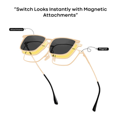 Taghills Klik – Magnetic Eyewear with Dual Polarized Clip-On Sunglasses |100% UV Protected 1