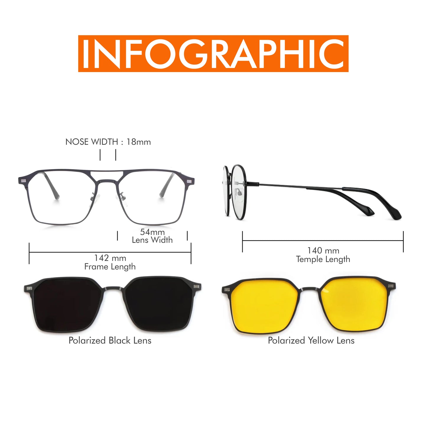 Taghills Klik – Magnetic Eyewear with Dual Polarized Clip-On Sunglasses |100% UV Protected 1