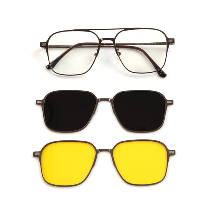 Taghills Klik 3-in-1 Eyewear – Polarized, Night Driving & Blue Protection | Unisex Polarized Clip on Sunglasses 2